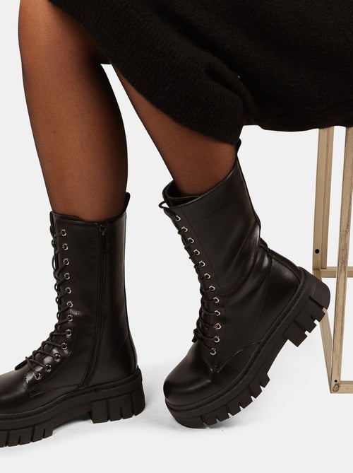 Boots montantes effet cuir BATA - Kiabi