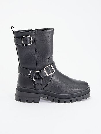 Boots motarde avec sangles fantaisies