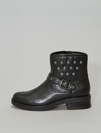 Boots motardes cloutés