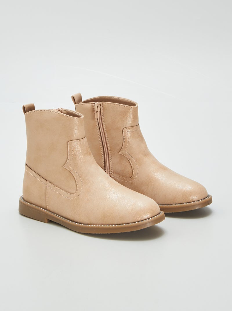 Boots pailletées Rose - Kiabi