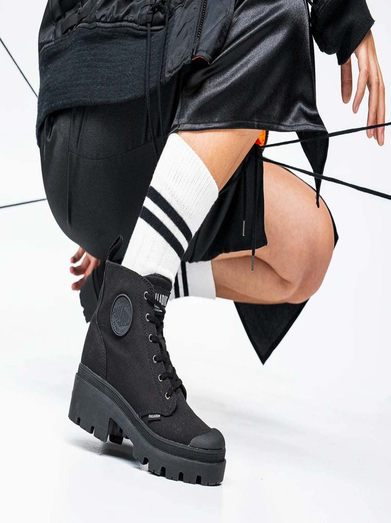 Boots Palladium Pallabase Twill Noir - Kiabi