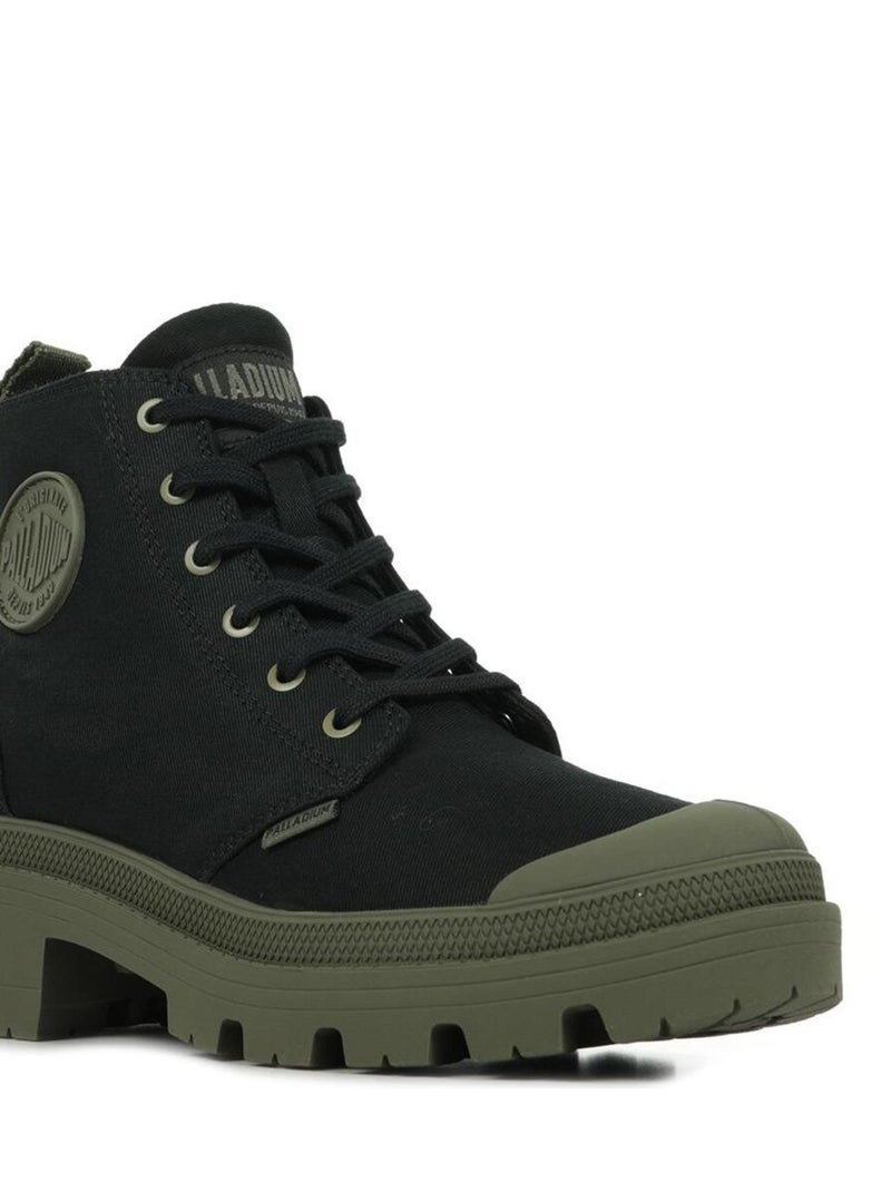 Boots Palladium Pallabase Twill Noir Vert - Kiabi