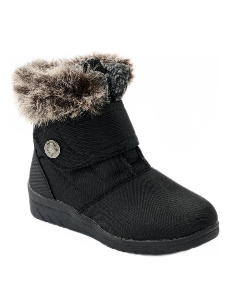 Boots scratché largeur confort Noir - Kiabi