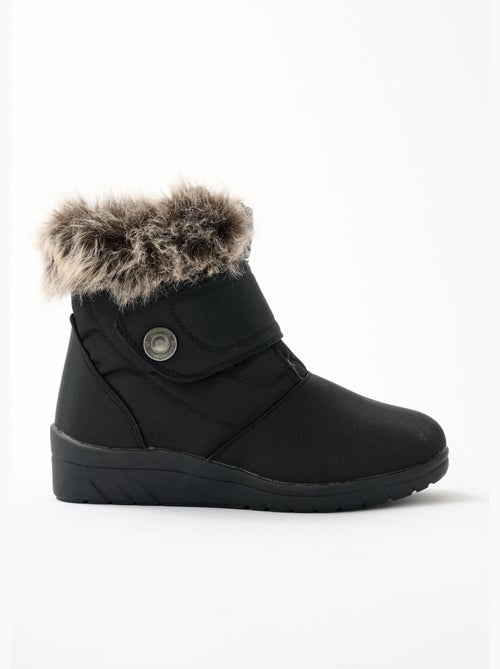 Boots scratchées chaudes largeur confort - Afibel - Kiabi