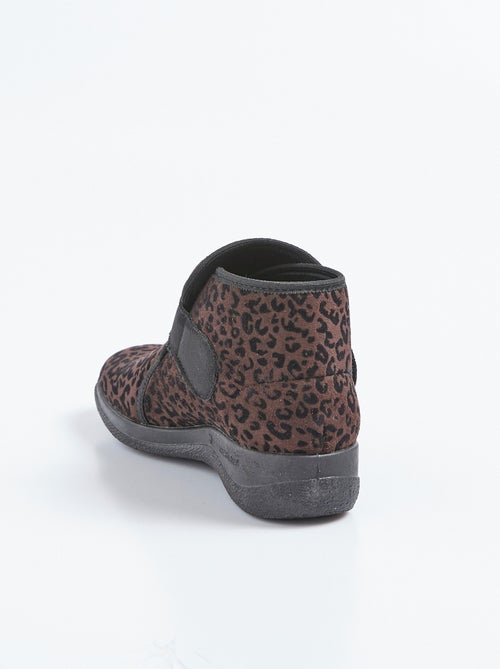 Boots scratchées léopard largeur confort - Afibel - Kiabi