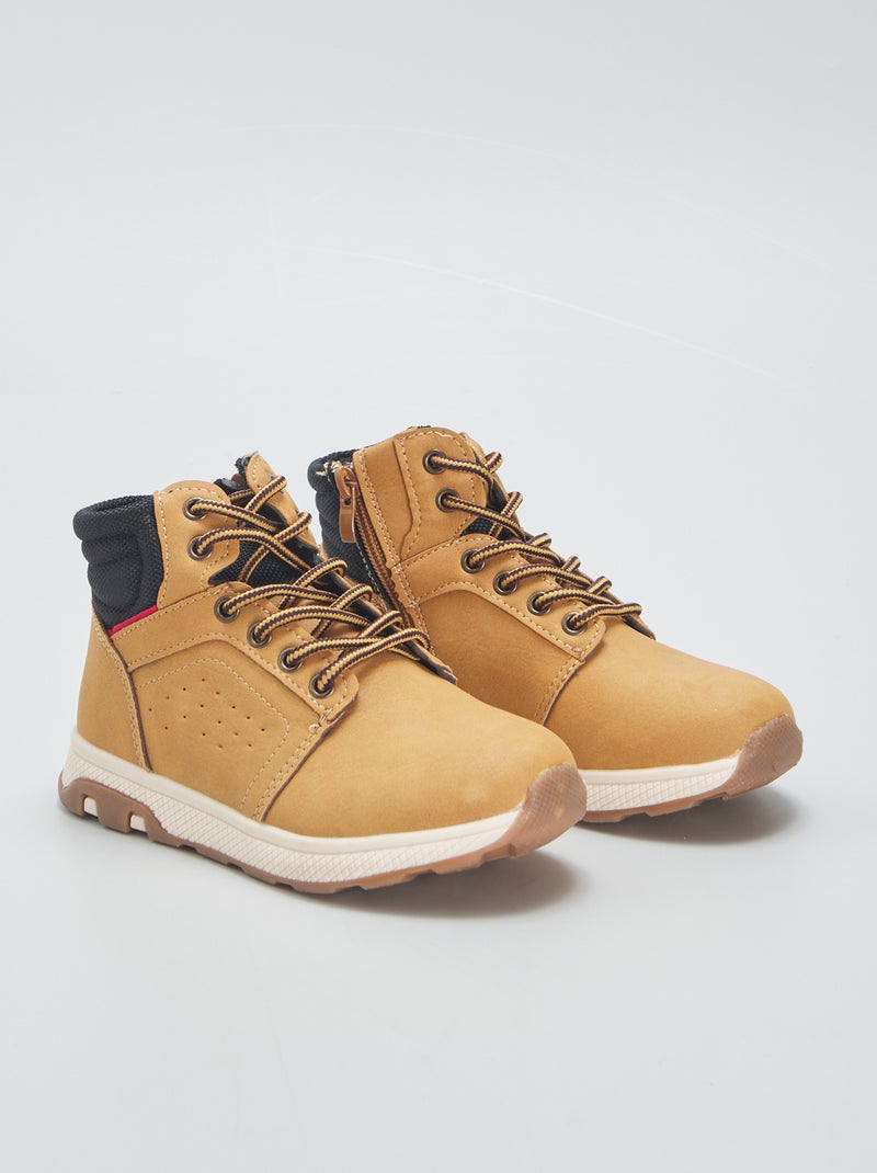 Boots semelle sport Marron - Kiabi