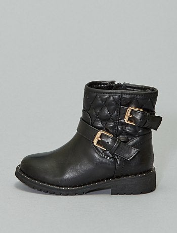 Boots style biker matelassées