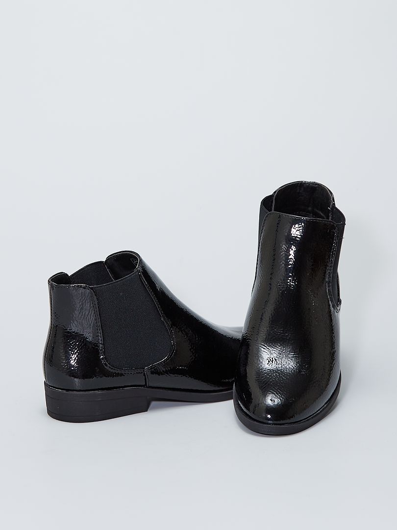 bottines chelsea vernies