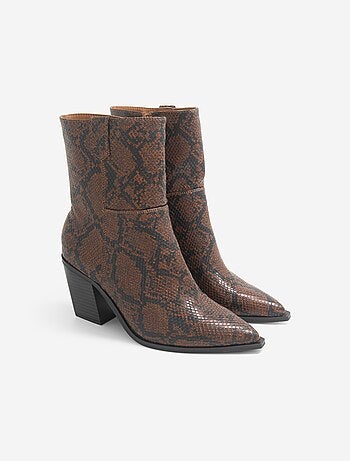 Boots style santiags imitation peau de serpent