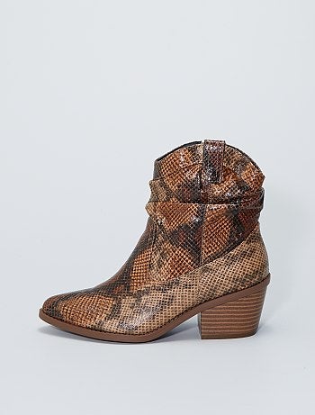 Boots style western 'peau de serpent'