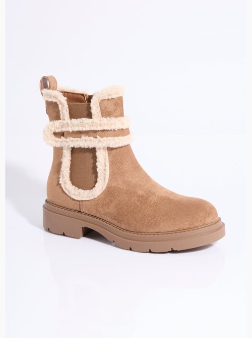Boots suédine et détails aspect laineux - AFIBEL - Kiabi Boots suédine et détails aspect laineux - AFIBEL - Kiabi