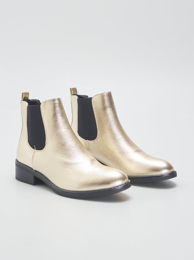 Boots type chelsea doré - Kiabi