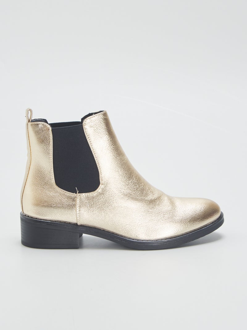 Boots type chelsea doré - Kiabi