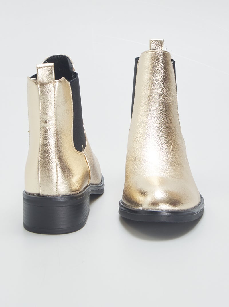 Boots type chelsea doré - Kiabi