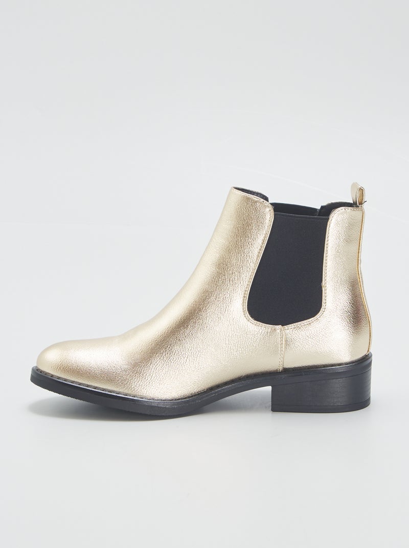Boots type chelsea doré - Kiabi