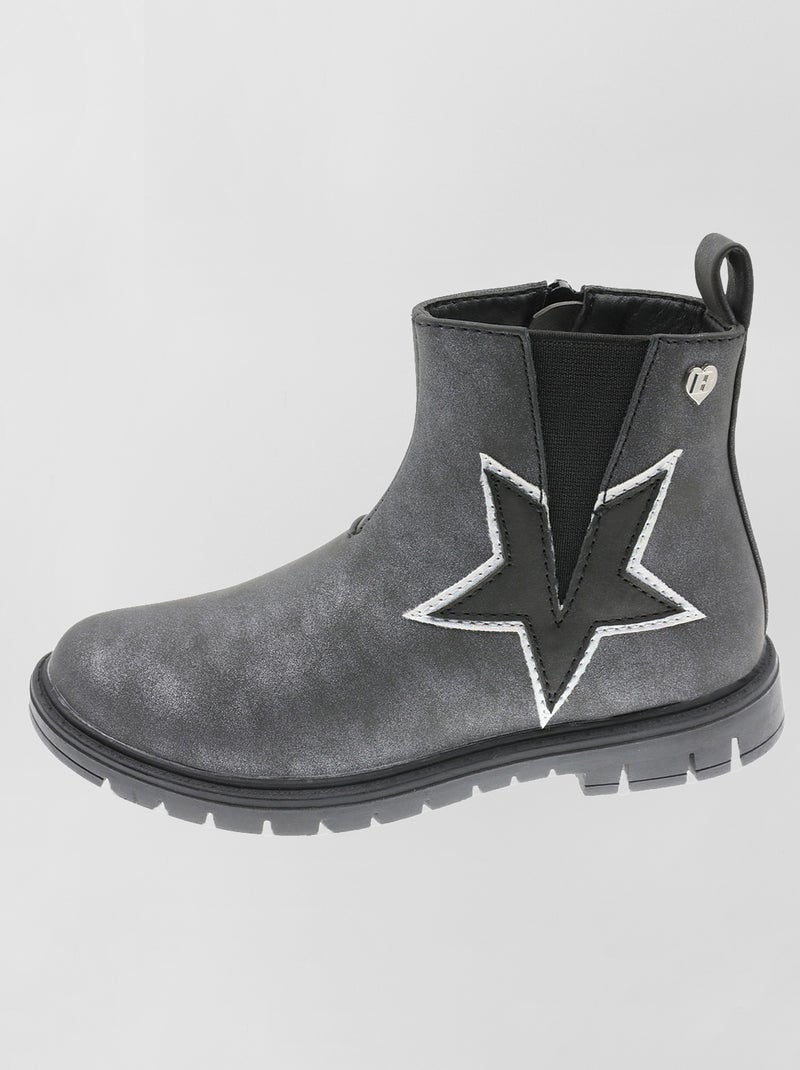 Boots type chelsea effet moiré Gris - Kiabi