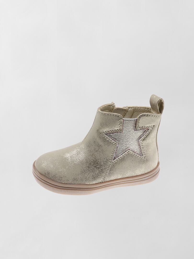 Boots type chelsea 'étoile' Beige - Kiabi