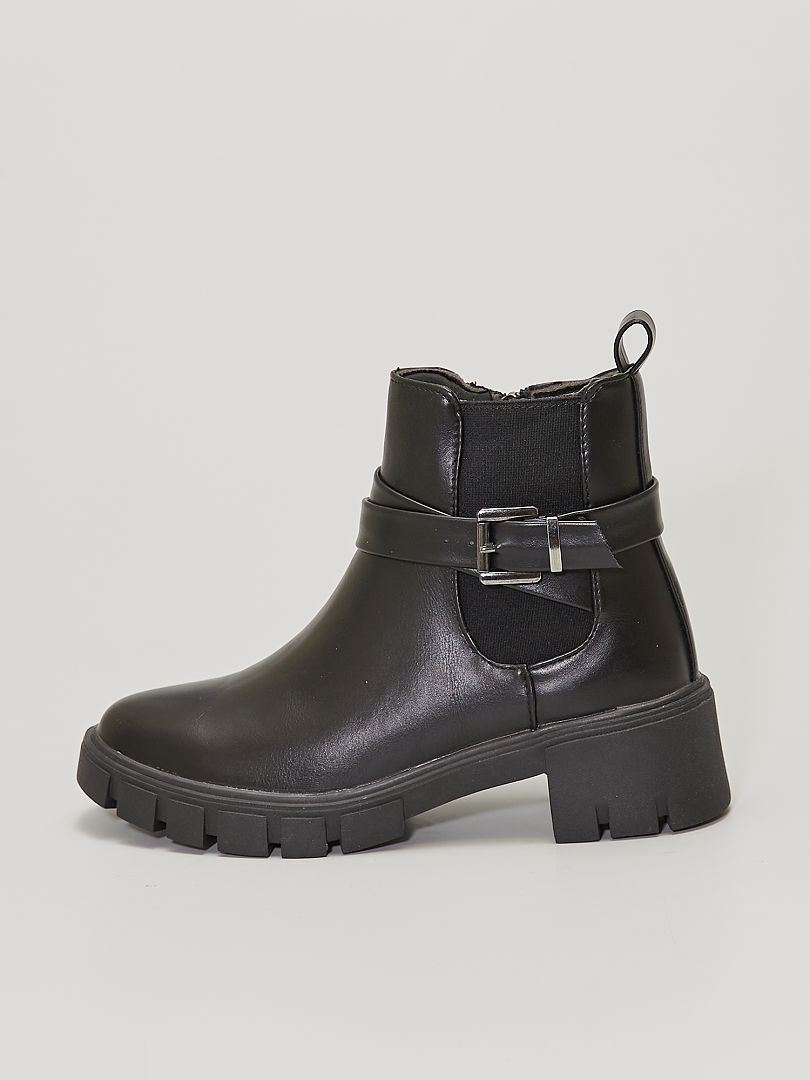 Boots type Chelsea noir - Kiabi