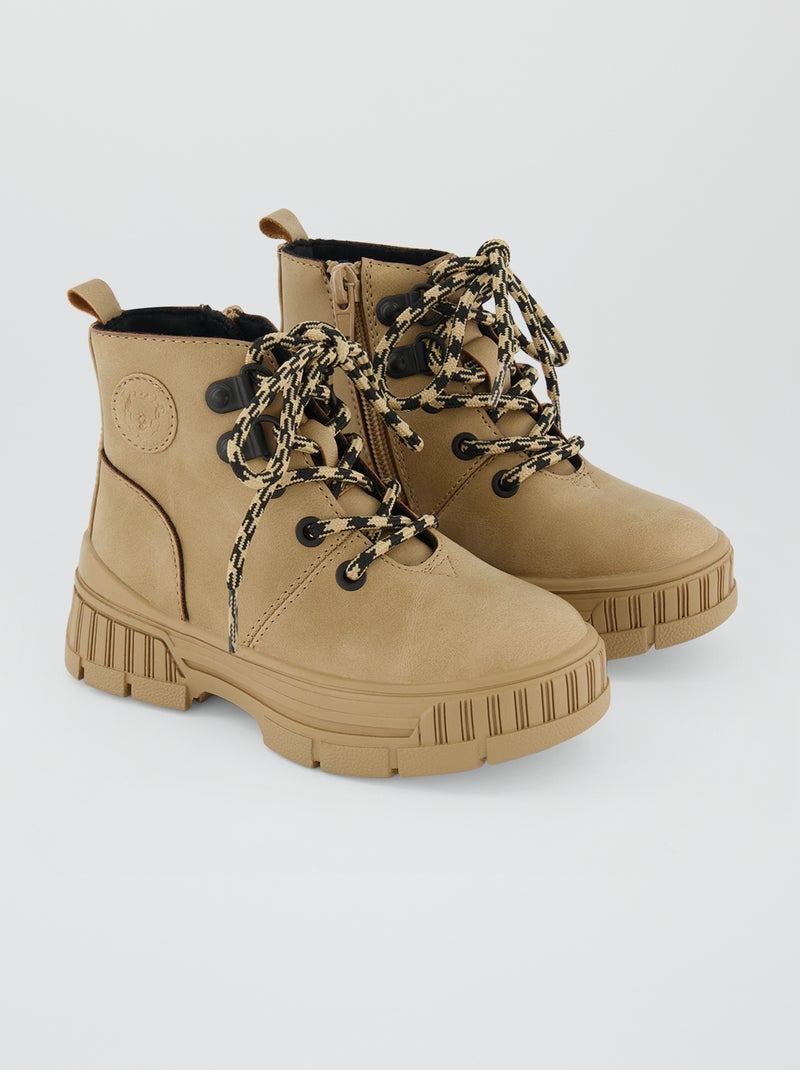 Boots type montagnarde Marron - Kiabi