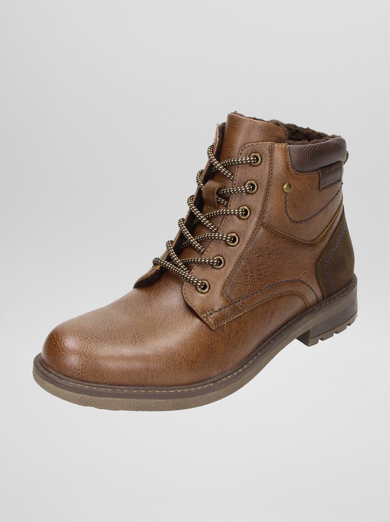 Boots type rangers à lacet Marron - Kiabi
