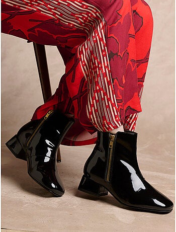 Boots vernies en cuir - PEDICONFORT