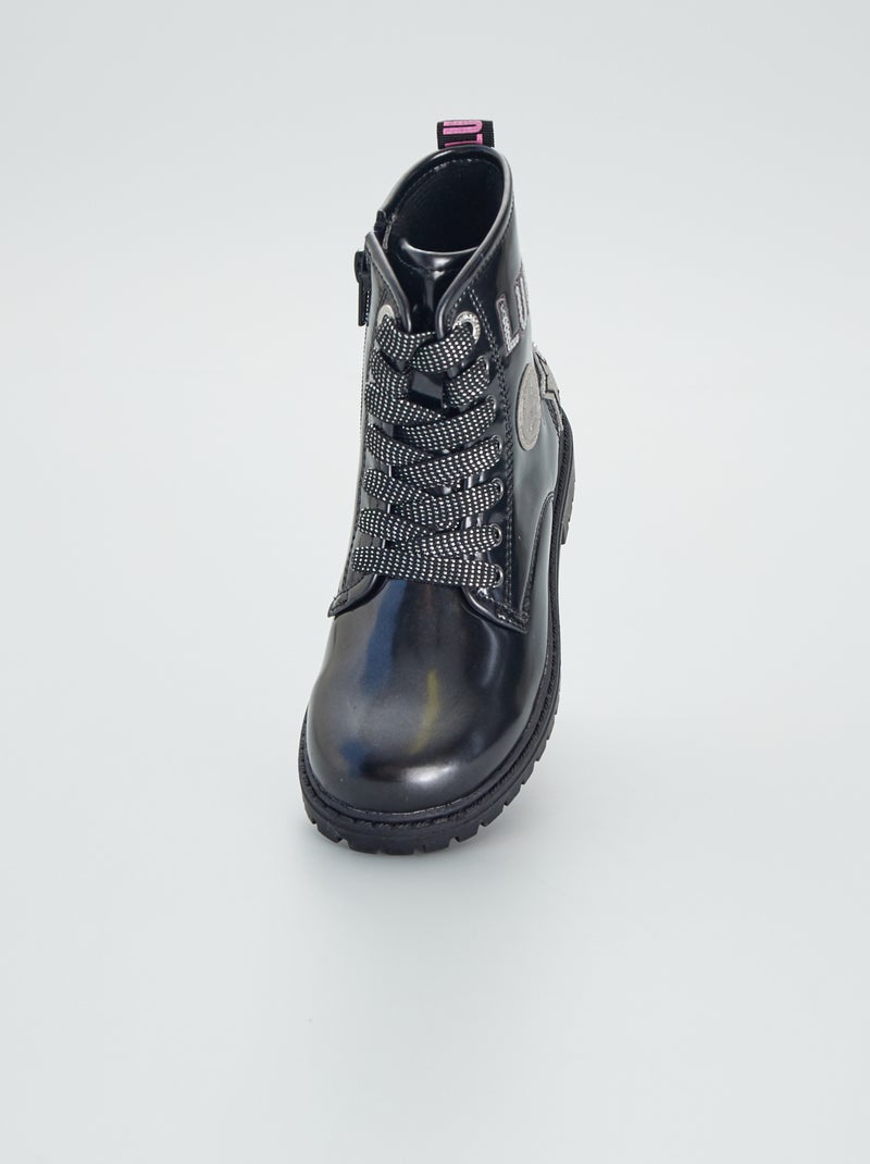 Boots vernies 'Lulu Castagnette' noir - Kiabi