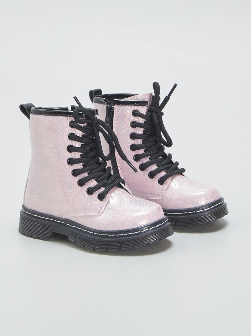 Boots vernies Rose - Kiabi