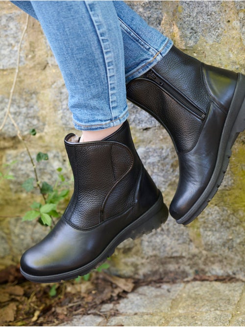 Boots zip et scratch semelle amovible - PEDICONFORT - Kiabi