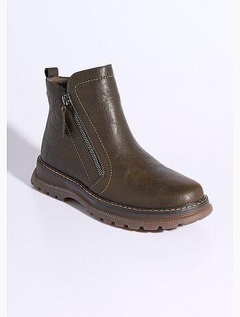 Boots zippées, coutures contrastantes - AFIBEL