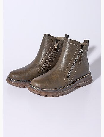Boots zippées, coutures contrastantes - AFIBEL