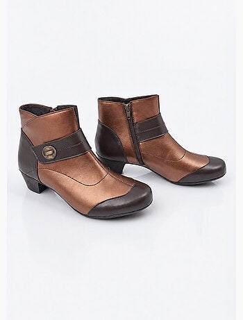 Boots zippées cuir talon décroché - afibel