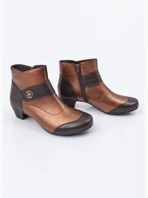 Boots zippées cuir talon décroché - afibel - Kiabi Boots zippées cuir talon décroché - afibel - Kiabi
