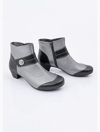 Boots zippées cuir talon décroché - afibel