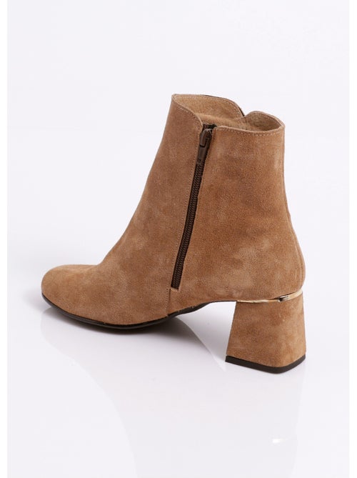 Boots zippées cuir velouté - afibel - Kiabi Boots zippées cuir velouté - afibel - Kiabi
