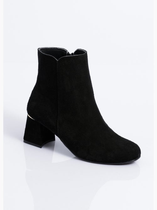 Boots zippées cuir velouté - afibel - Kiabi Boots zippées cuir velouté - afibel - Kiabi