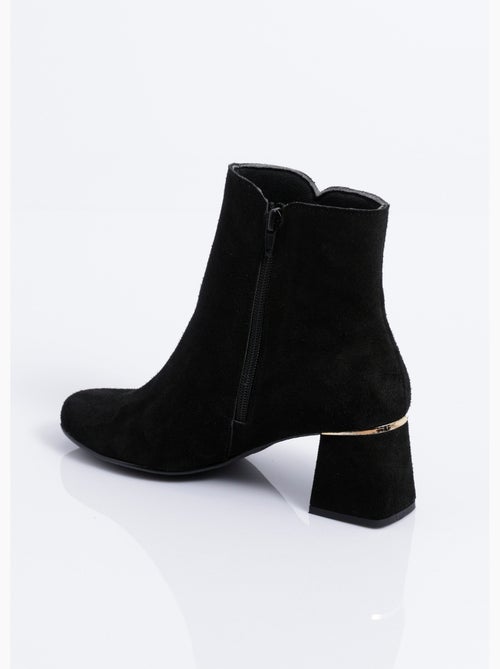 Boots zippées cuir velouté - afibel - Kiabi Boots zippées cuir velouté - afibel - Kiabi