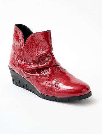 Boots zippées cuir vernis - Afibel