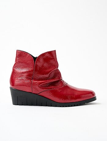 Boots zippées cuir vernis - Afibel