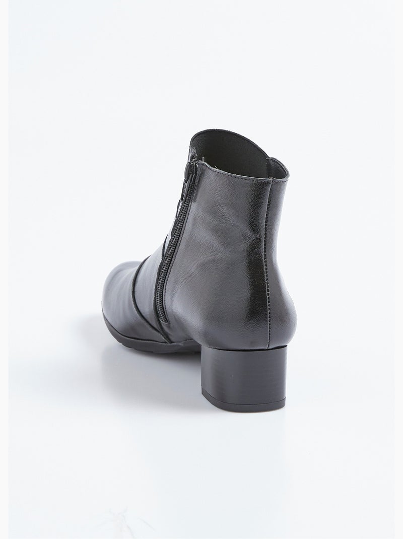 Boots zippées élastiquées - Afibel Noir - Kiabi