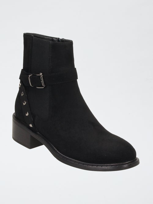 Boots zippées en suédine - Kiabi Boots zippées en suédine - Kiabi