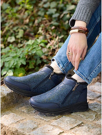 Boots zippées fourrées femme - PEDICONFORT