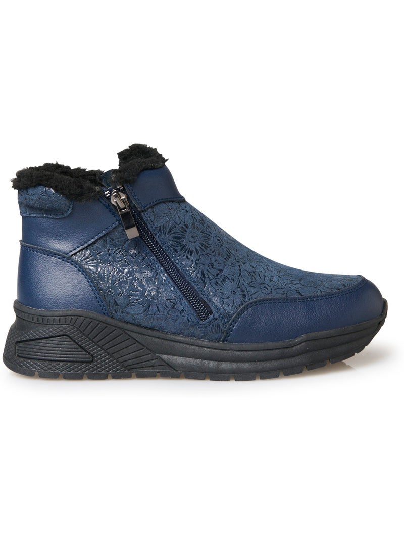 Boots zippées fourrées femme - PEDICONFORT Bleu marine - Kiabi