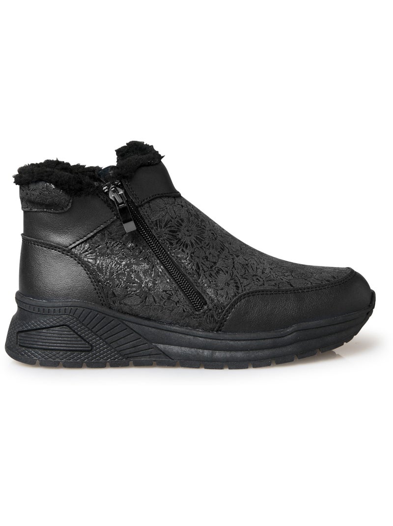 Boots zippées fourrées femme - PEDICONFORT Noir Noir - Kiabi