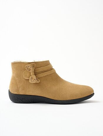 Boots zippées fourrées pure laine