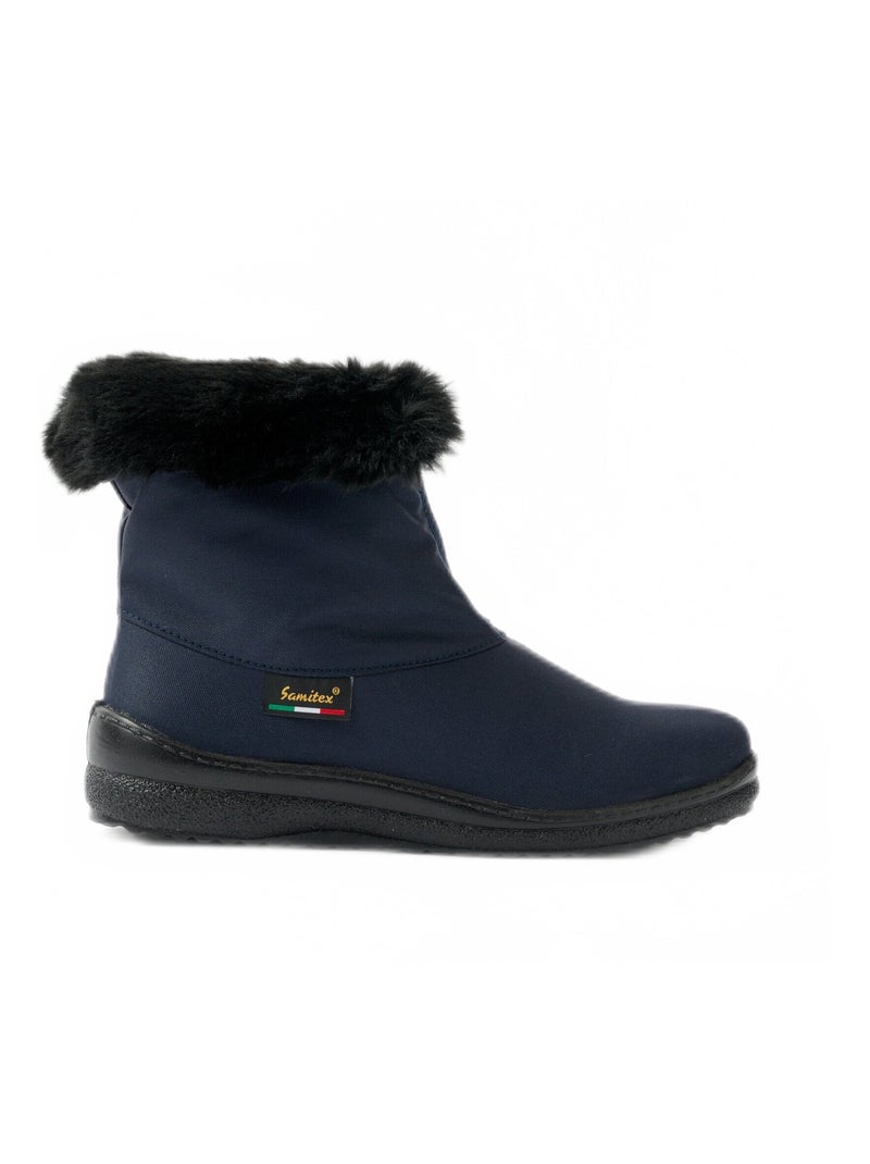 Boots zippées imperméables grande largeur - Afibel Bleu marine - Kiabi