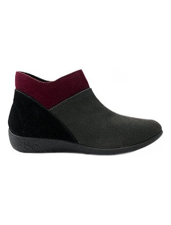Boots zippées largeur confort cuir velours - afibel