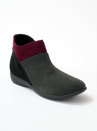 Boots zippées largeur confort cuir velours