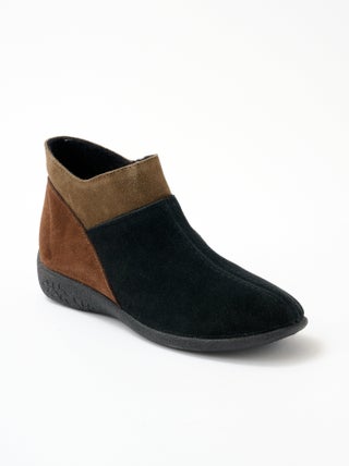 Boots zippées largeur confort cuir velours