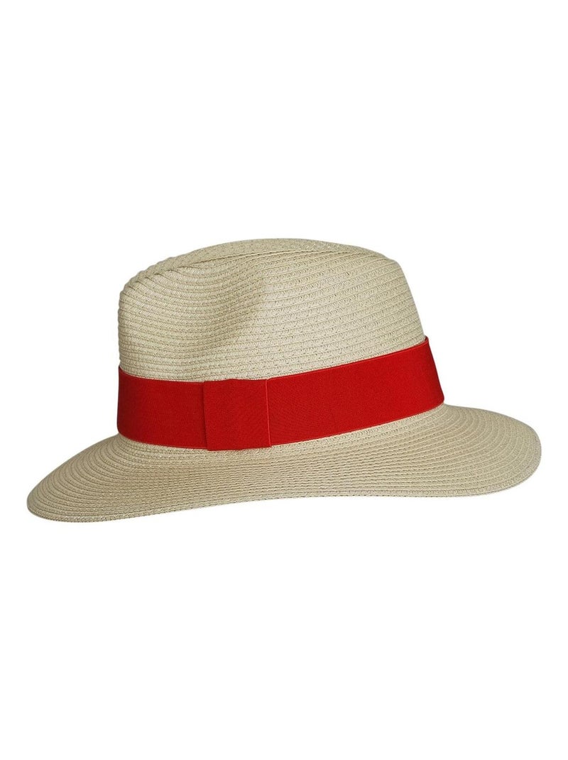 Borsalino paille DIEGO Rouge - Kiabi
