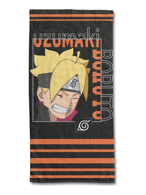 BORUTO - Serviette De Plage Boruto Uzumaki 70x140 cm - 100% Coton - 300 GSM - Noir - Kiabi